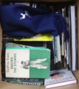 A small group of sporting books, including some signed, The Bradman Albums, a Ted Dexter signed