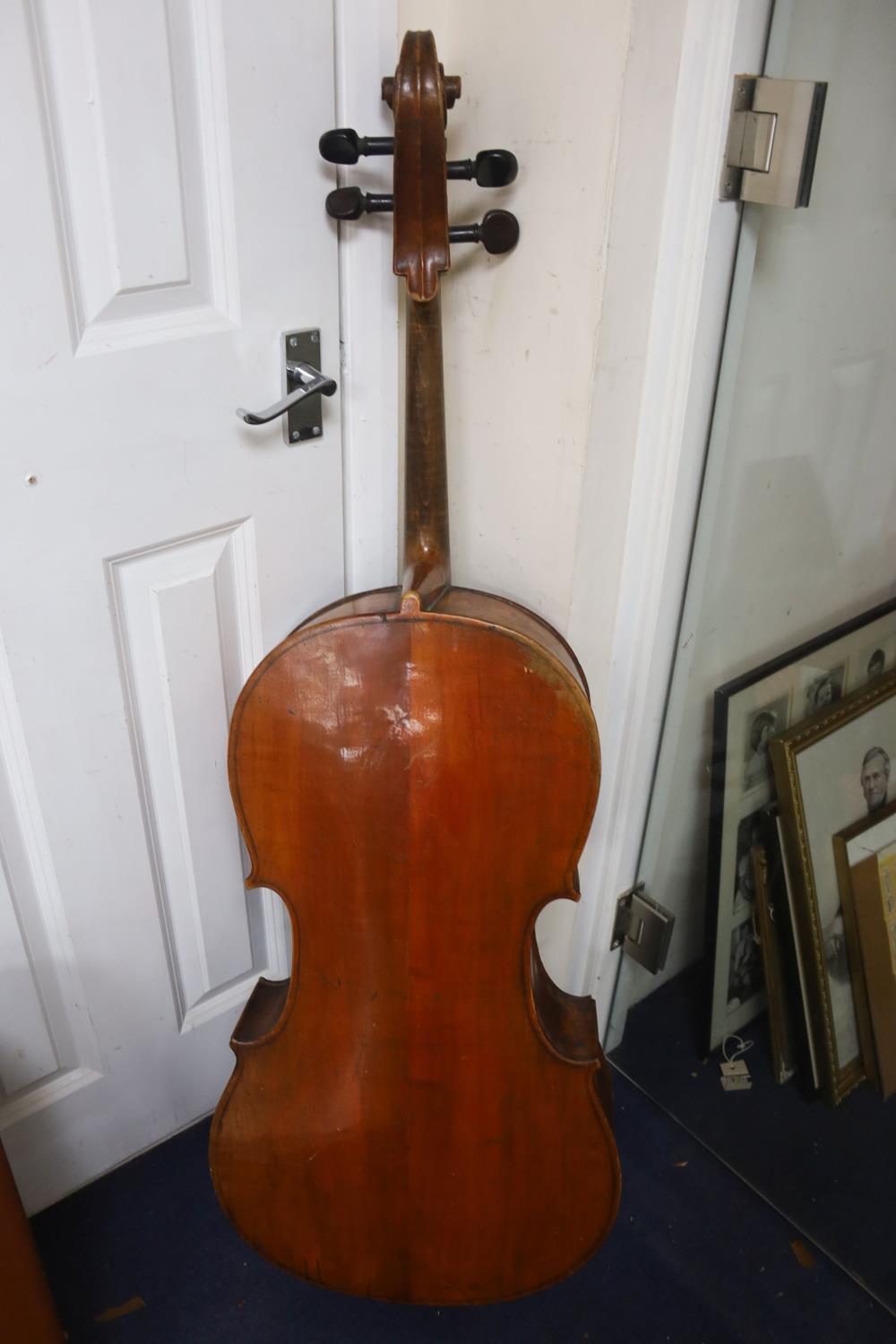 Early 20th century German cello and bow, the back measuring 75cm excluding the button - Image 3 of 12