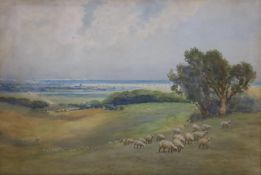 Clement Lambert (1855-1925), watercolour, 'My boyhood haunt' (View of Shoreham from Lancing