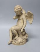 A Sevres style terracotta figure of Cupid,25cm