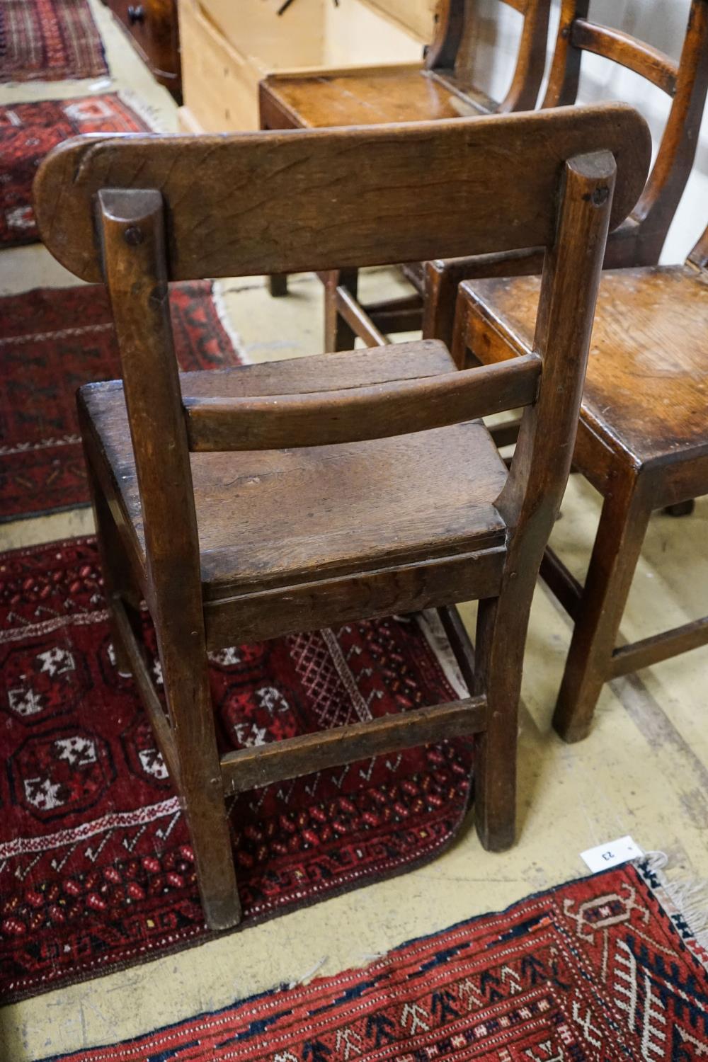 A set of five early 19th century Welsh provincial oak dining chairs - Image 4 of 4