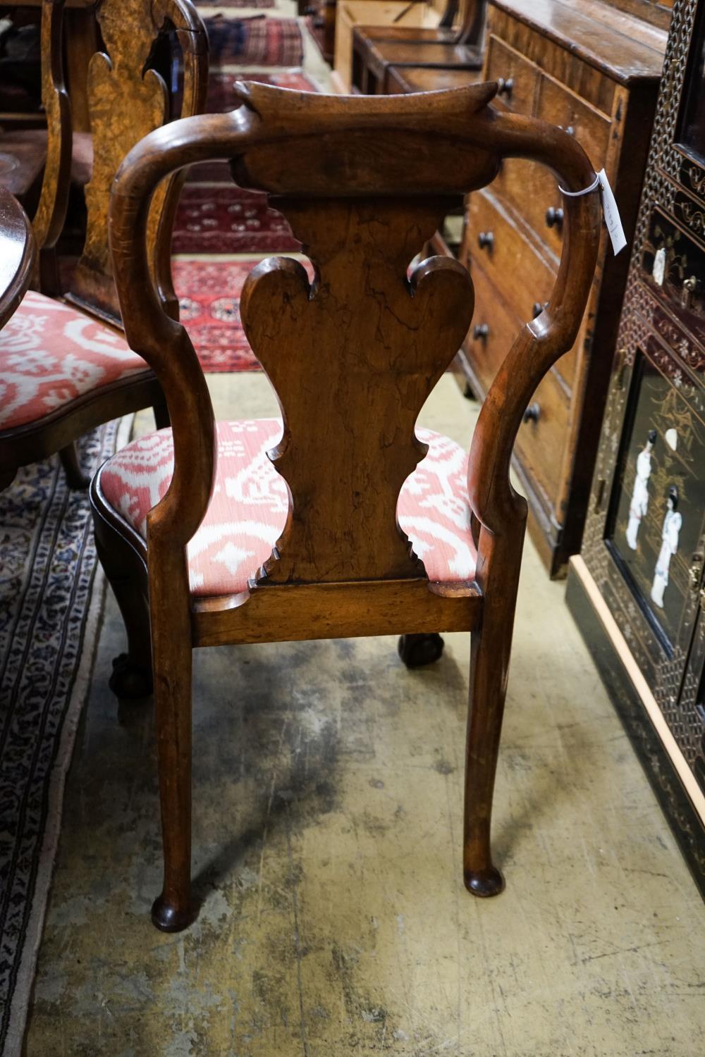 A set of four Queen Anne revival walnut dining chairs - Image 6 of 7