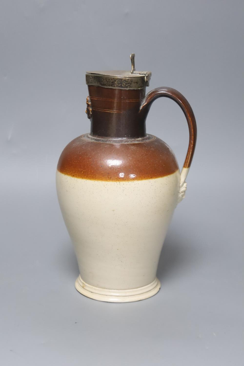 A silver mounted stoneware pitcher ‘presented by Joseph Neeld Esq to Joseph Cirvers 1848’ the base - Image 2 of 4