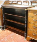A Regency style brass mounted rosewood and pine dwarf bookcase, width 92cm, depth 37cm, height 87cm