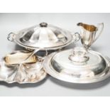 Silver plated ware including hot plate and cover