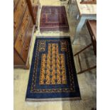 Two Belouch geometric prayer rugs, 106 x 57cm