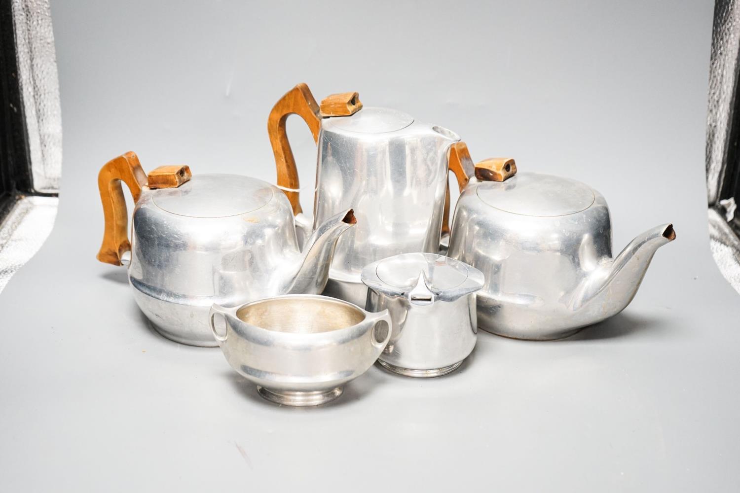 A Picquot ware aluminium 5-piece tea set - Image 2 of 4