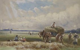 W. Mathers, watercolour, Harvest scene, signed, 20 x 30cm