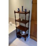 An early Victorian mahogany four tier whatnot, width 56cm depth 31cm height 143cm