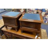 Two Victorian mahogany commodes, larger width 50cm, depth 45cm, height 42cm