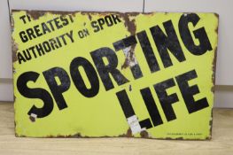 An enamel sign, 'Sporting Life'
