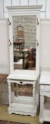 An early 20th century painted mirrored hall stand, width 69cm, depth 34cm, height 203cm