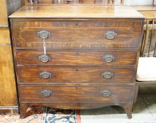 A George IV banded mahogany chest, width 115cm, depth 55cm, height 106cm