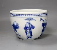 A Chinese blue and white small jardiniere 12cm