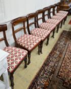 A set of eight mid Victorian mahogany dining chairs