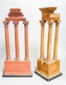 A reproduction resin model of temple of Castor and Pollux and another reproduction temple model (