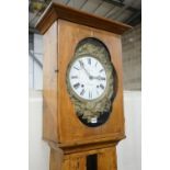 A 19th century French painted pine longcase clock, height 214cm