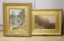 Frederick Tucker (1860-1935), two watercolours, The Castle Road, Edinburgh and a river landscape,