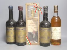 1971 Chateau Roumieu, 1963 Tohaji, Harveys old olorso, Bristol milk and Bristol cream (5)