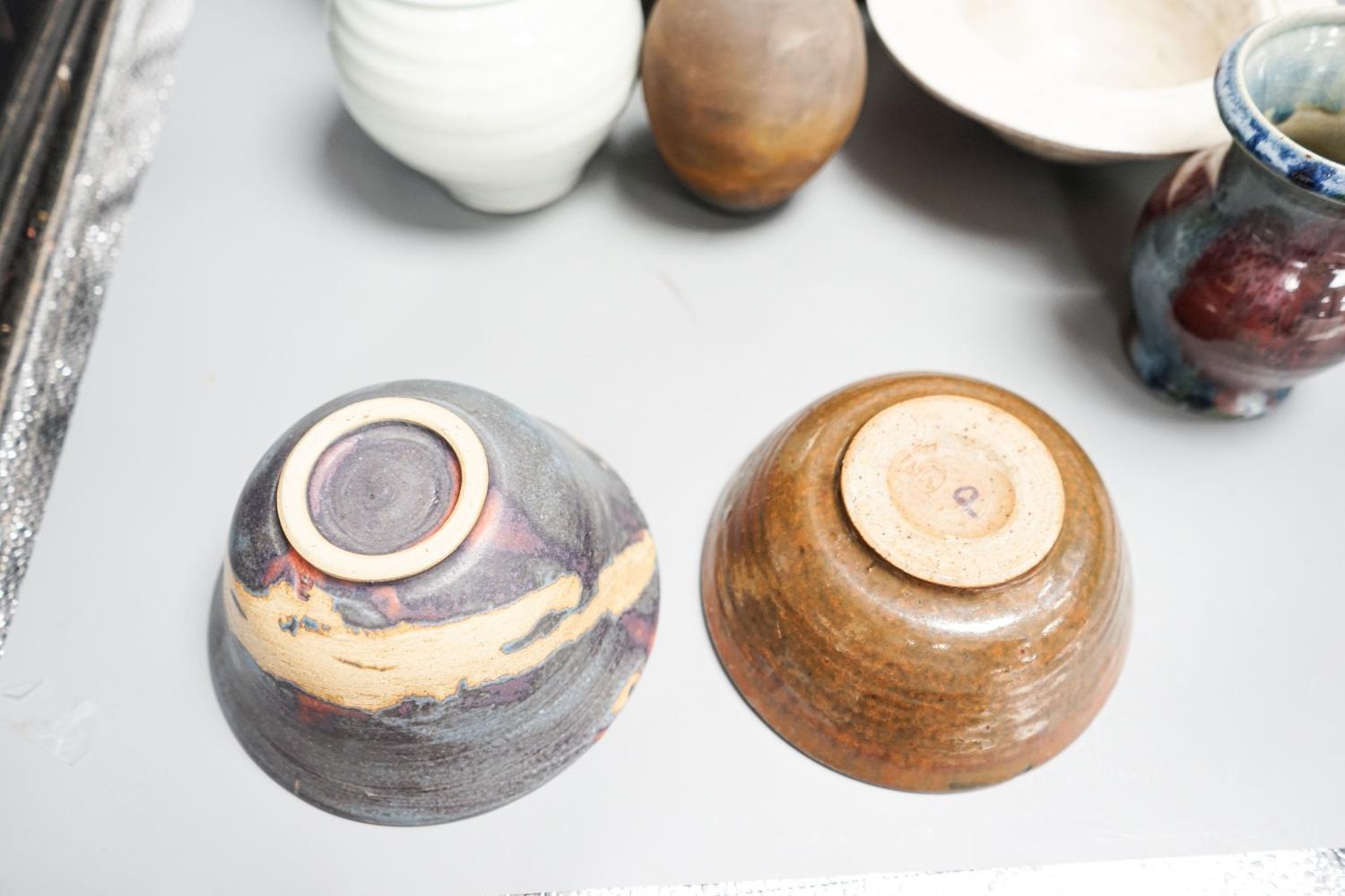 A group of studio pottery including a jar and cover, probably Norah Braden, 25 cm - Image 3 of 6