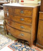 A Regency mahogany bow front chest of drawers, width 106cm, depth 59cm, height 107cm