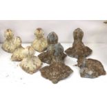 Two sets of four Victorian cast iron bath feet