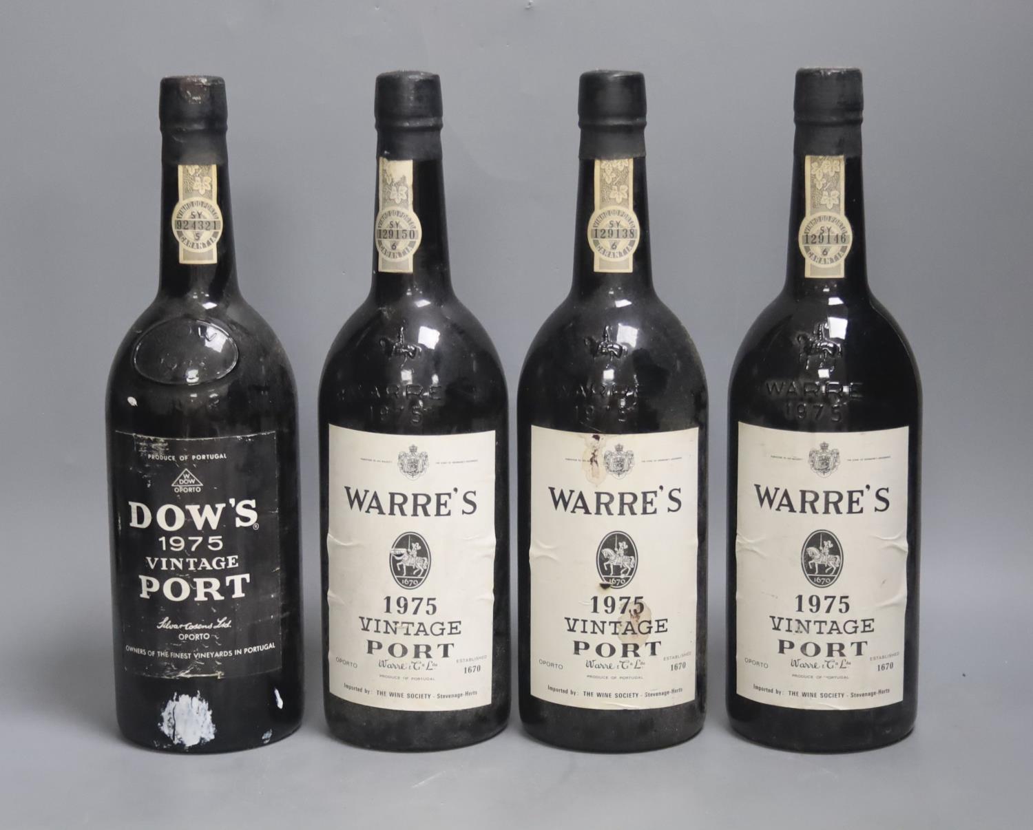 4 bottles of port, 3 bottles of 1975 Warres and one Dows 1975 port