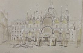 Talbot Hicks, pencil and watercolour, St Mark's, Venice, signed, 32 x 49cm