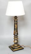 A japanned table lamp 47cm excl fitting