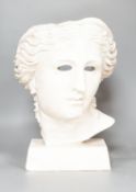 After the antique, a large plaster of Paris bust 45cm