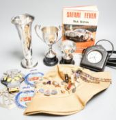 An East African Safari automobilia including Longines timer, 1950's and early 1960's