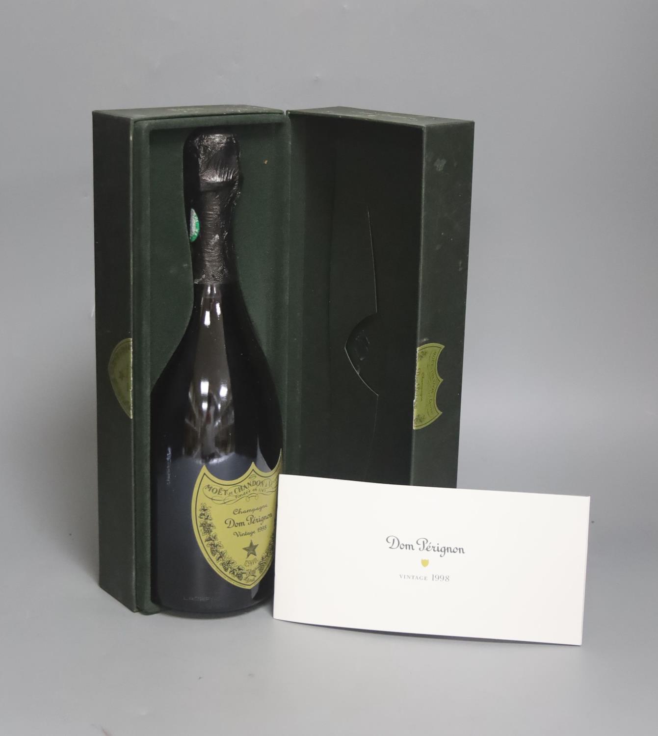 Boxed Dom Perignon vintage 1998, one bottle
