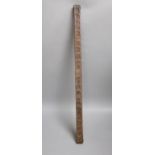 An unusual 18th/19th century rule/gauge or tally stick with impressed numerals, 26cm long