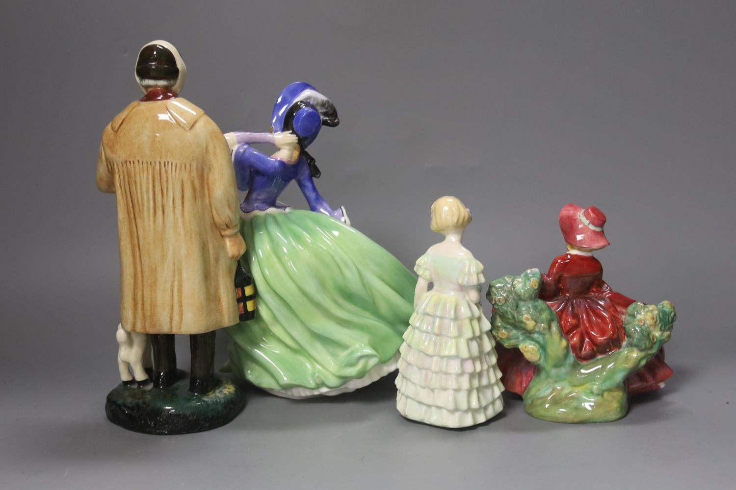 A Royal Doulton Autumn Breezes HN1915, Lydia RN 854481, The Shepherd HN1975 and Little Bridesmaid - Image 2 of 3