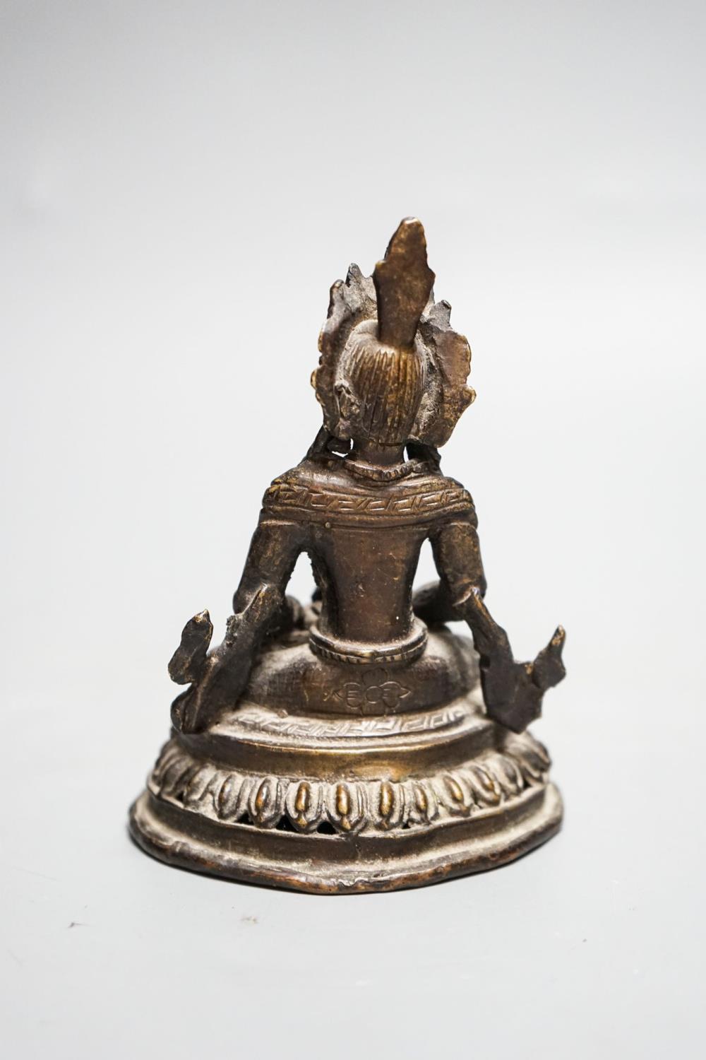 A 19th/20th century Himalayan bronze buddha 12cm - Image 2 of 3