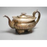 A George III silver teapot, maker's mark rubbed, London, 1817?, gross weight 26oz.