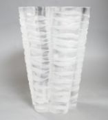 A large Lalique Senlis pattern frosted glass vase, 1959s-60s, 30cm