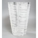 A large Lalique Senlis pattern frosted glass vase, 1959s-60s, 30cm