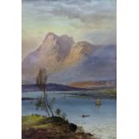 William Henry Earp (1831-1914), watercolour, Loch scene, signed, 55 x 38cm