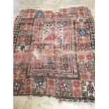 An antique Turkish Melas rug, 128 x 107cm