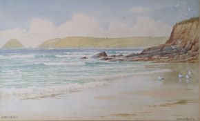 Herbert Harding Bingley (1887-1972), watercolour, Perranporth, signed, 18 x 30cm