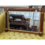 A Victorian rosewood parcel gilt overmantel mirror, width 91cm, height 59cm