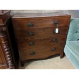 A small George IV mahogany four drawer chest, width 84cm, depth 45cm, height 86cm