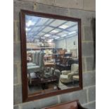 An oak framed rectangular wall mirror with fluted border, width 79cm, height 99cm