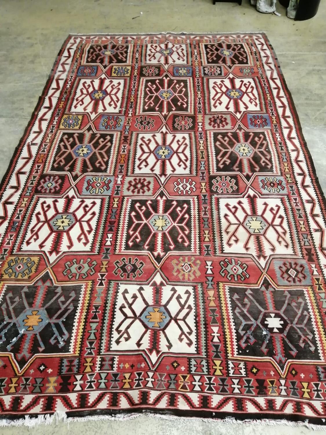 An antique Caucasian Kilim, 292 x 175cm