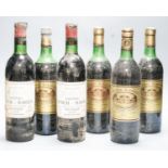 Four bottles of Chateau Batailley grand cru 1973 and 2 bottles of Chateau Lynch Bages 1967