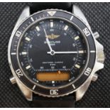 A gentleman's stainless steel Breitling Navitimer quartz wrist watch, case diameter 41mm, no box