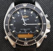 A gentleman's stainless steel Breitling Navitimer quartz wrist watch, case diameter 41mm, no box