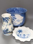 Isis pottery for Colefax and Fowler, a group of blue and white ceramics decorated in imitation of