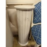 A decorative modern painted fluted pedestal, height 86cm